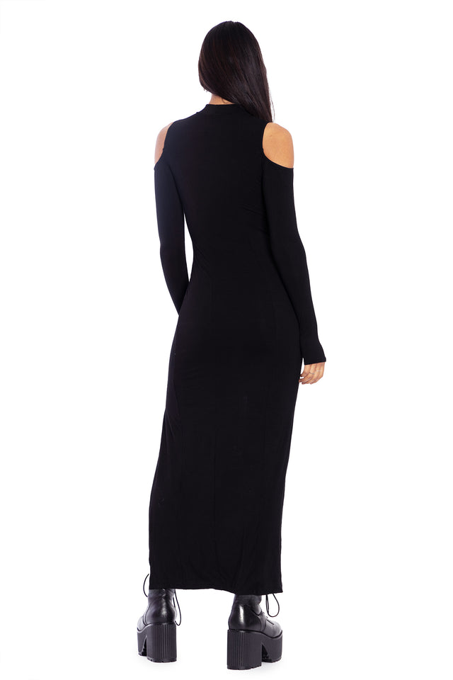 Coven Leader Split Maxi Dress - Limited BlackMilk Clothing Coven Leader Split Maxi Dress - Limited BlackMilk Clothing