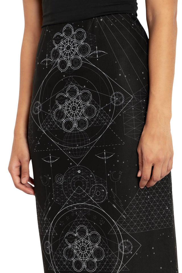 DC Ometry Sheer Midaxi Tube Skirt Print