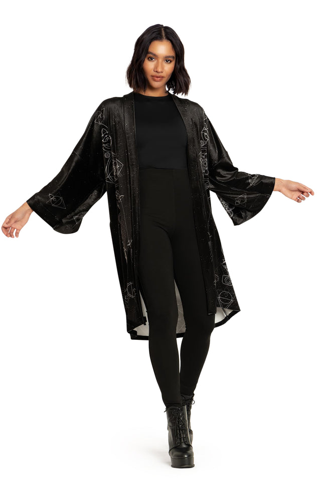 BlackMilk Clothing x Warner Brothers DC - DC Ometry Velvet Robe - Warner Bros. Merchandise - Collaboration apparel - Licenced.