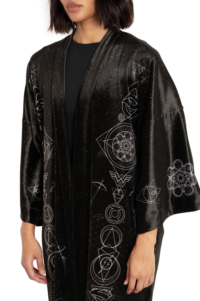 BlackMilk Clothing x Warner Brothers DC - DC Ometry Velvet Robe - Warner Bros. Merchandise - Collaboration apparel - Licenced.