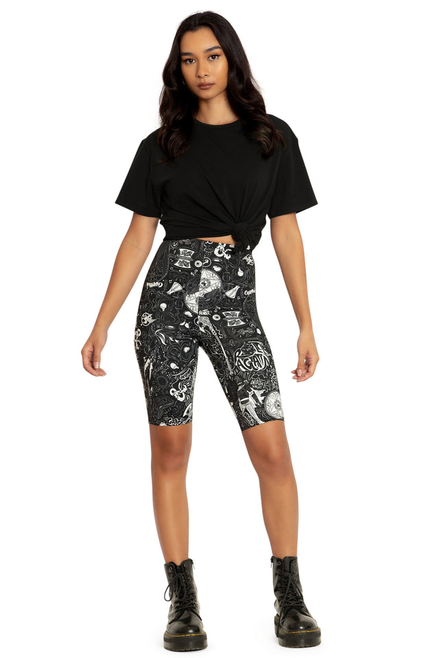 DD Graffiti High Waisted Bike Pants Front