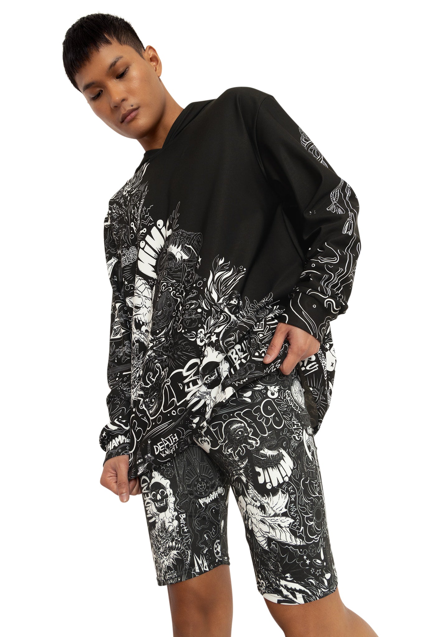 D&D Graffiti High Waisted Bike Pants - Limited – BlackMilk Clothing