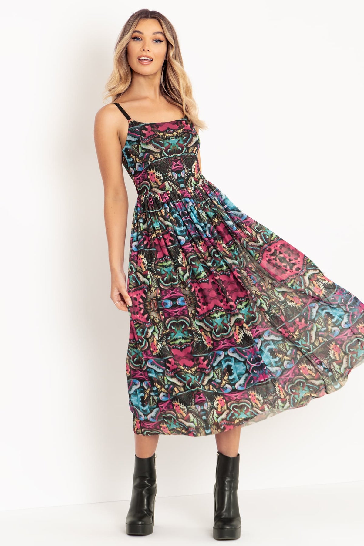 Hyper Moth Scoop Sheer Midaxi Dress - Limited – BlackMilk Clothing