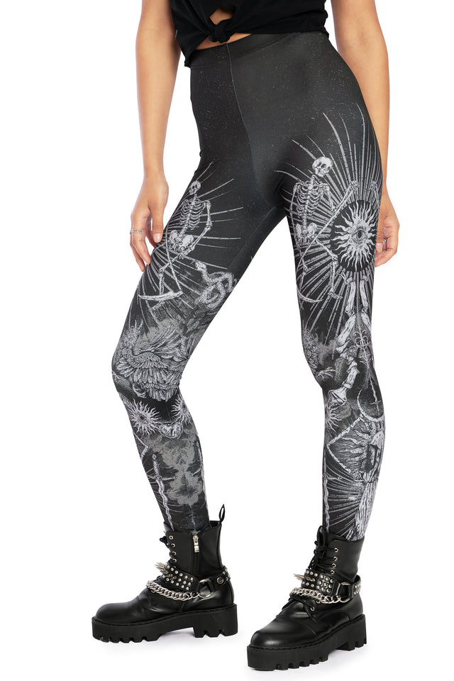 BlackMilk Clothing - Dark Rites Matte Finish High Waisted Leggings