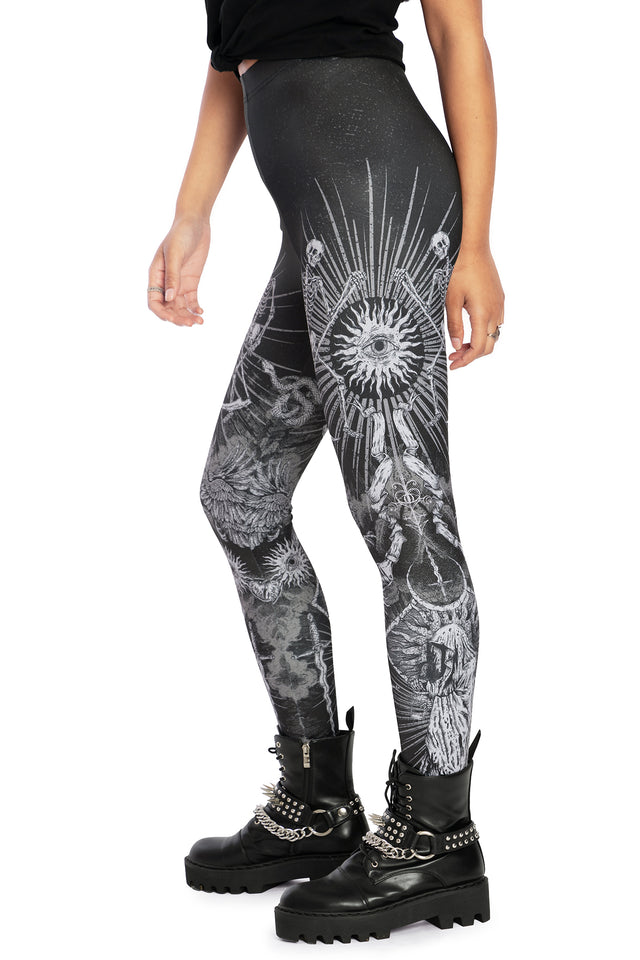 BlackMilk Clothing - Dark Rites Matte Finish High Waisted Leggings