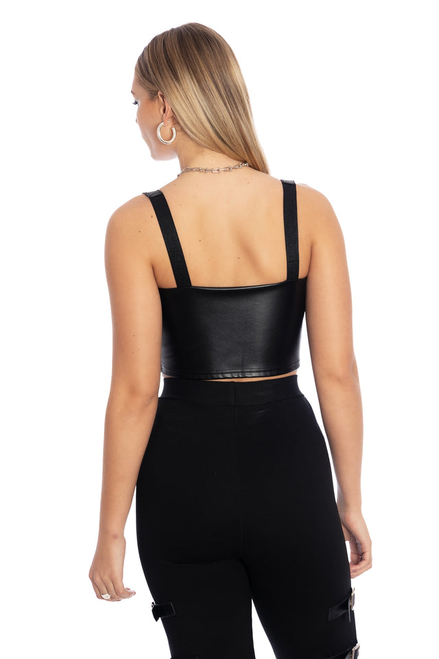 Dead Of Night Buckle Shoulder Crop