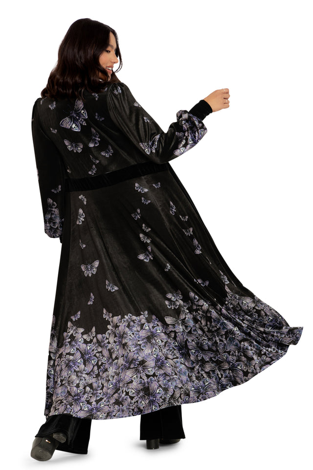 Death's Head Hawkmoth Velvet Maxi Jacket