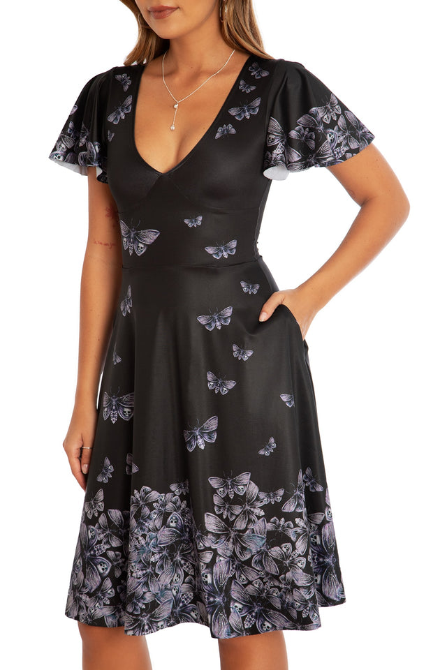 Death's Head Hawkmoth Rio Marilyn Midi Dress