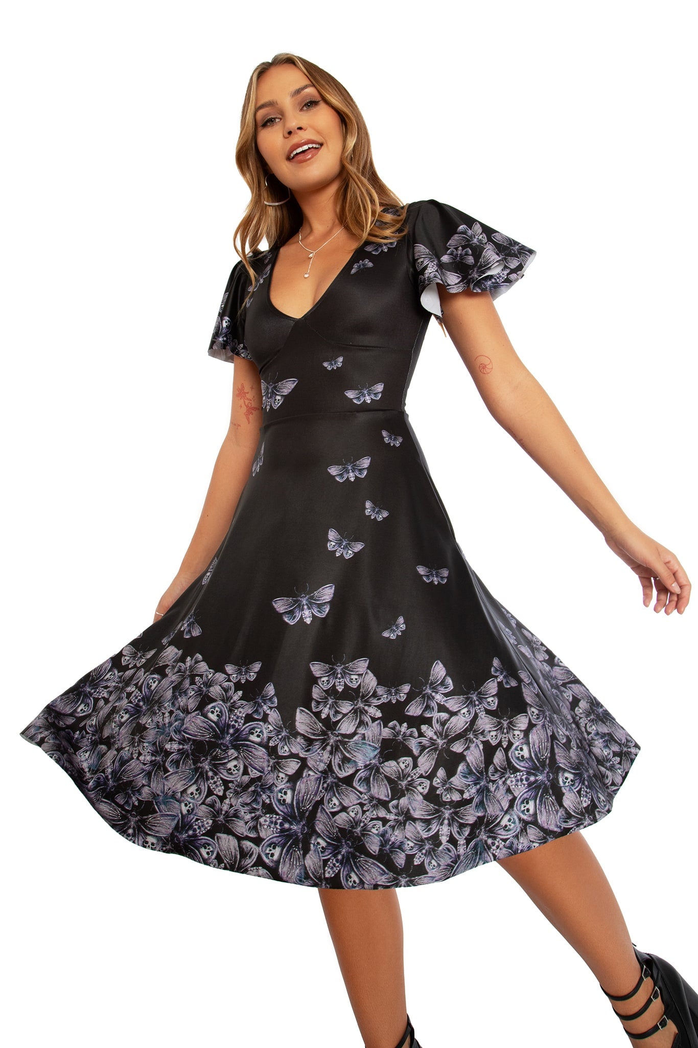 Death's Head Hawkmoth Rio Marilyn Midi Dress - Limited – BlackMilk