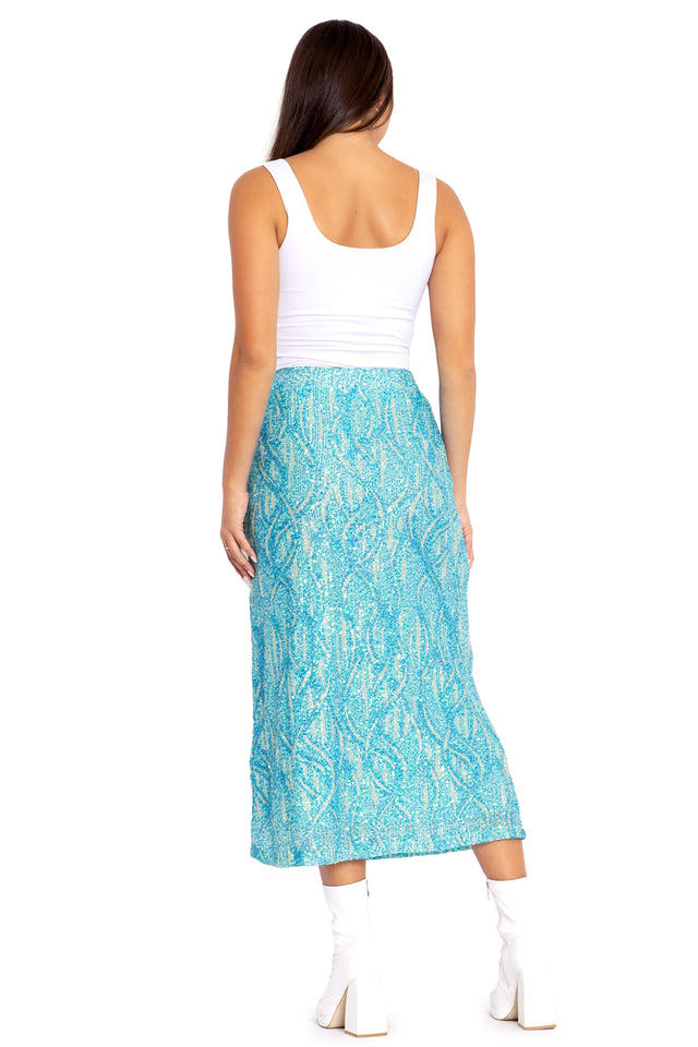 BlackMilk Clothing - Diamond Waves Sequin A Line Midaxi Skirt