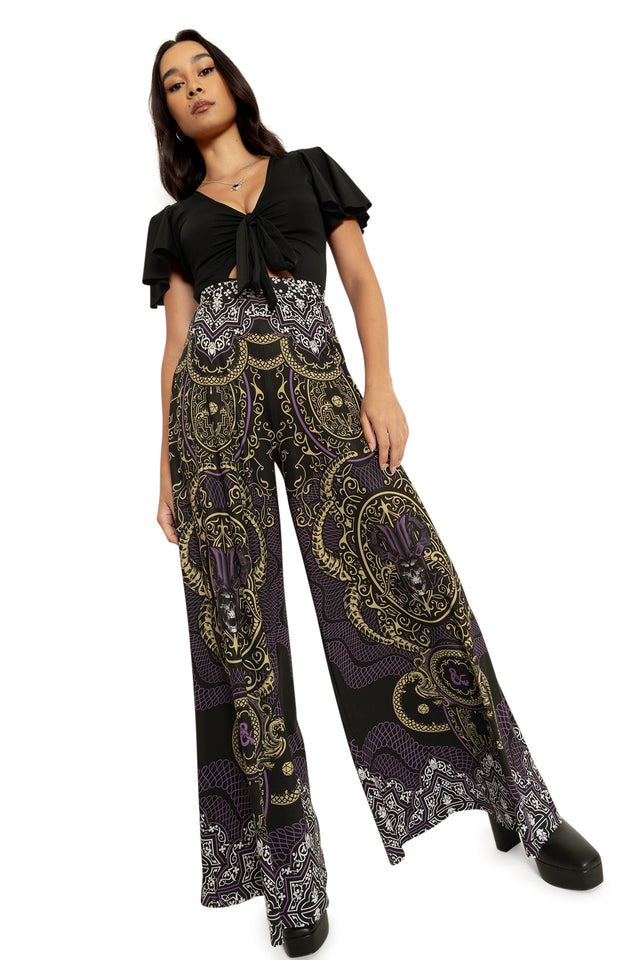 BlackMilk Clothing x Dungeons & Dragons - Dungeon Master Palazzo Pants - Dungeons & Dragons Merchandise - Collaboration apparel - Licenced.