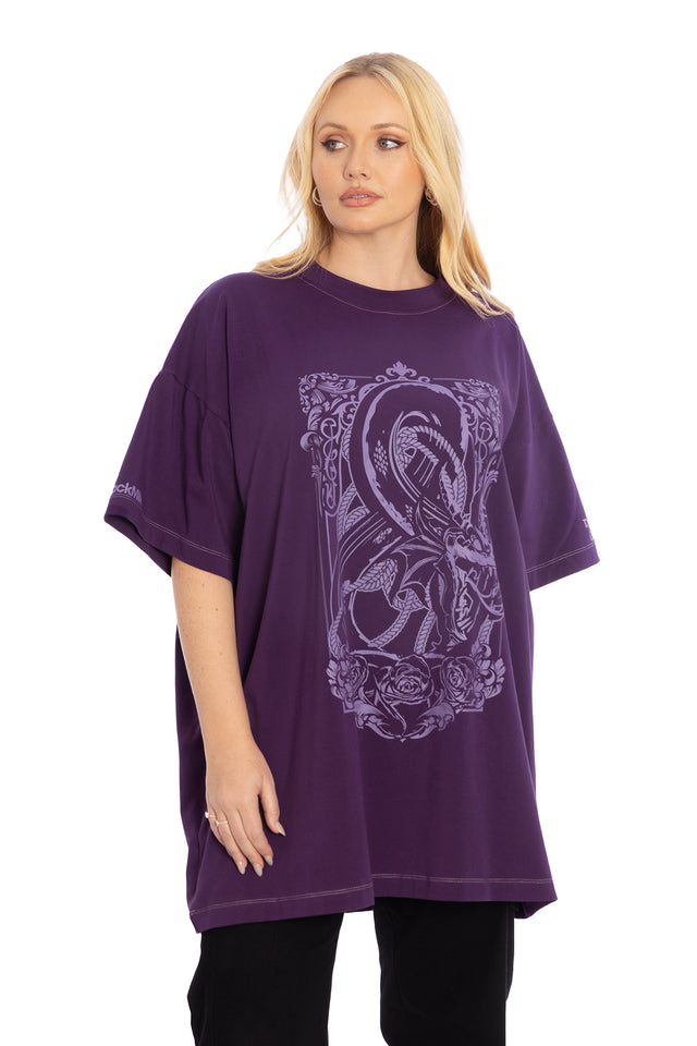 BlackMilk Clothing and Dungeons & Dragons Collaboration - Dungeons And Dragons Dragon Ampersand Oversized Tee    - Dungeons & Dragons Merchandise - Collaboration apparel - Licensed.