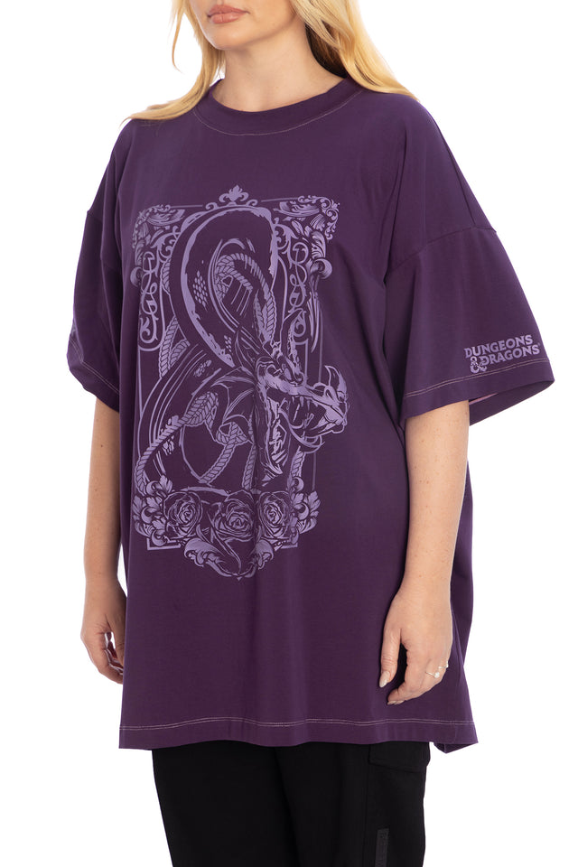 BlackMilk Clothing and Dungeons & Dragons Collaboration - Dungeons And Dragons Dragon Ampersand Oversized Tee    - Dungeons & Dragons Merchandise - Collaboration apparel - Licensed.