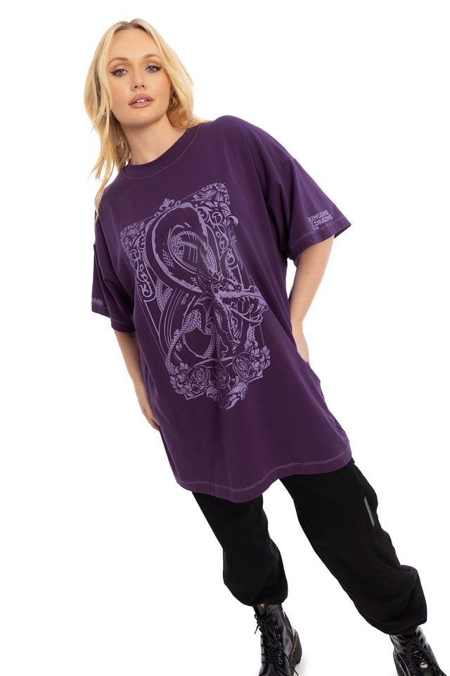 BlackMilk Clothing and Dungeons & Dragons Collaboration - Dungeons And Dragons Dragon Ampersand Oversized Tee   - Dungeons & Dragons Merchandise - Collaboration apparel - Licensed.