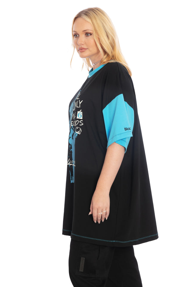 BlackMilk Clothing and Dungeons & Dragons Collaboration - Dungeons And Dragons Six Seconds For Chaos Oversized Tee - Dungeons & Dragons Merchandise - Collaboration apparel - Licensed.