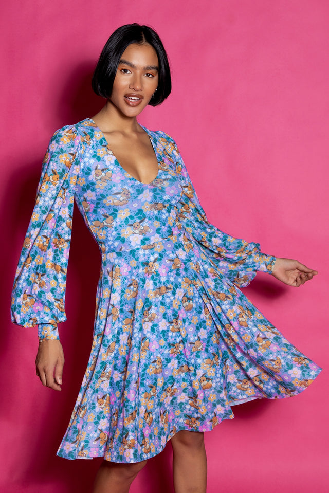 BlackMilk Clothing x Pokemon - Eevee Garden Longline Romance Dress  - Pokémon Merchandise - Collaboration apparel - Licenced.