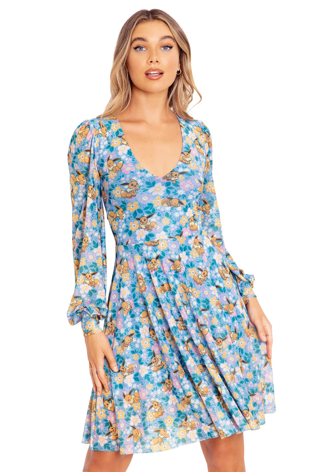 BlackMilk Clothing x Pokemon - Eevee Garden Longline Romance Dress - Pokémon Merchandise - Collaboration apparel - Licenced.