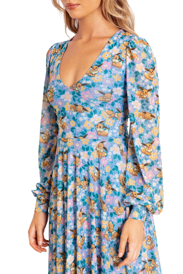 BlackMilk Clothing x Pokemon - Eevee Garden Longline Romance Dress - Pokémon Merchandise - Collaboration apparel - Licenced.