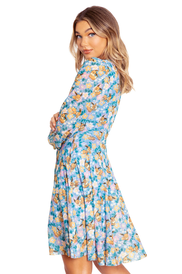 BlackMilk Clothing x Pokemon - Eevee Garden Longline Romance Dress - Pokémon Merchandise - Collaboration apparel - Licenced.