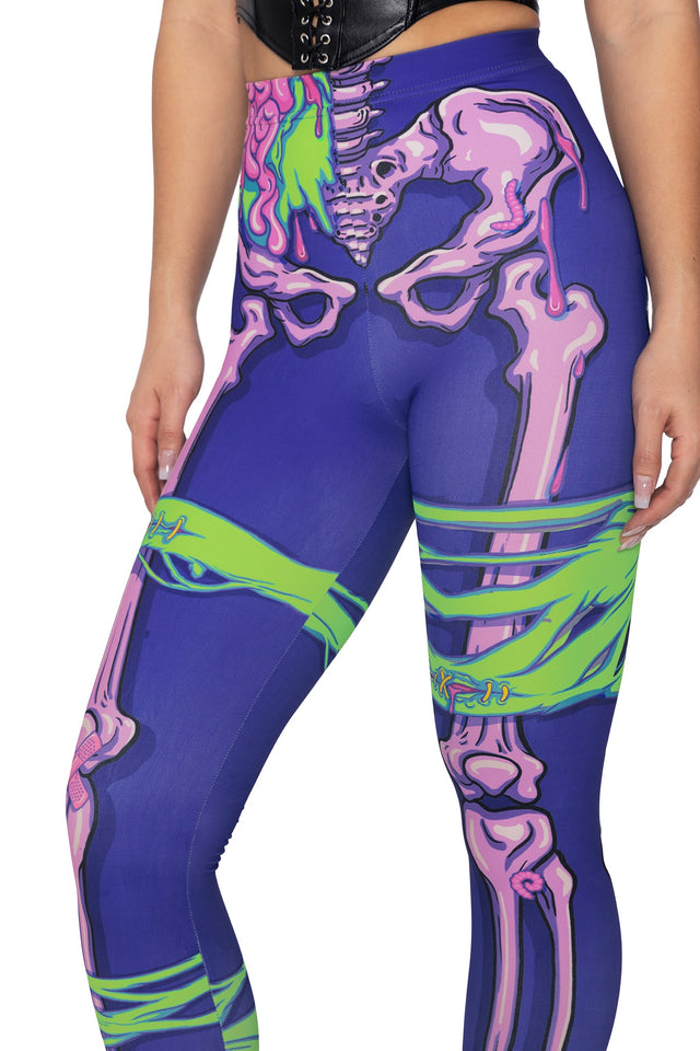 Electro-Necrosis High Waisted Matte Finish Leggings