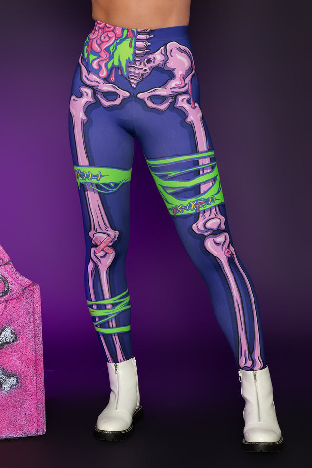 Electro-Necrosis High Waisted Matte Finish Leggings