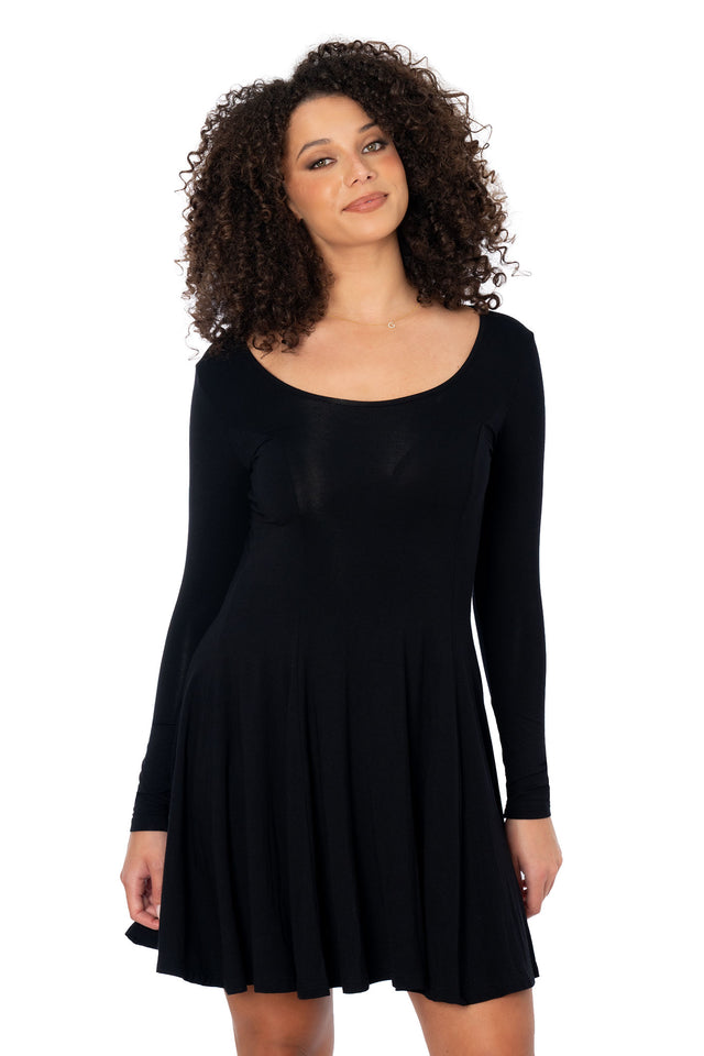 Black Long Sleeve Evil Cheerleader Dress in black – BlackMilk Clothing, product image 2