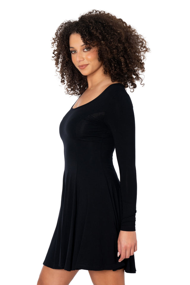 Black Long Sleeve Evil Cheerleader Dress in black – BlackMilk Clothing, product image 3