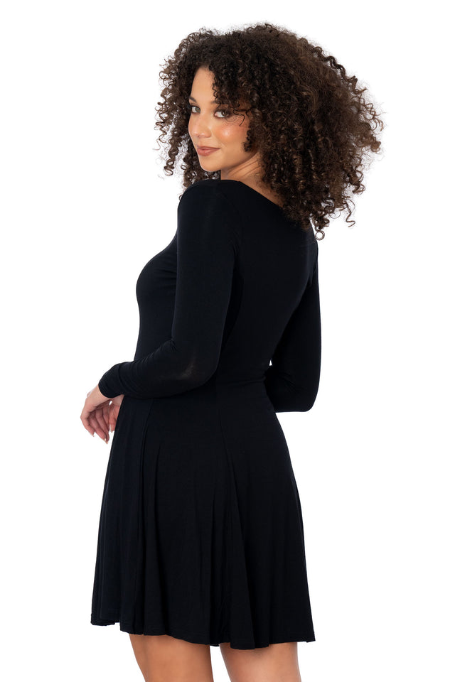 Black Long Sleeve Evil Cheerleader Dress in black – BlackMilk Clothing, product image 4