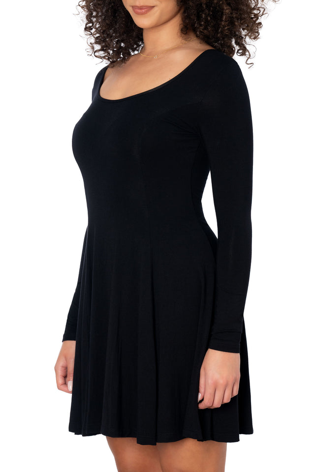 Black Long Sleeve Evil Cheerleader Dress in black – BlackMilk Clothing, product image 6