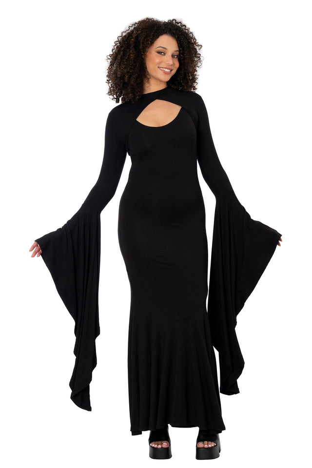 Mrs Addams Shrug in black – BlackMilk Clothing, product image 2