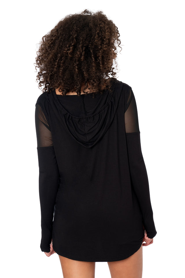 The Rogue Ninja Drape Hoodie in black – BlackMilk Clothing, product image 5