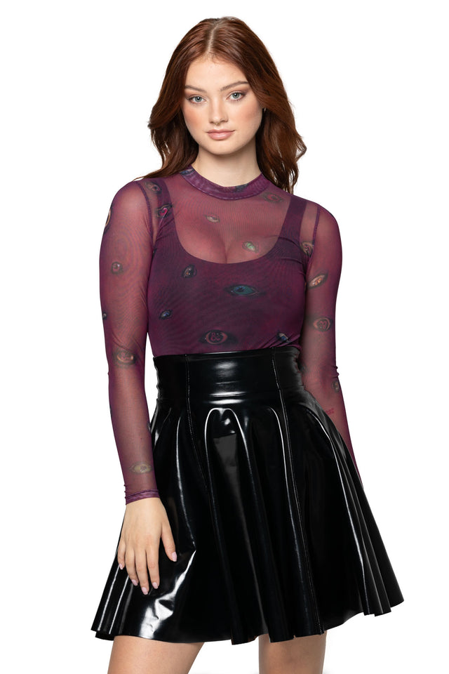 Eye Attire High Neck Long Sleeve Top