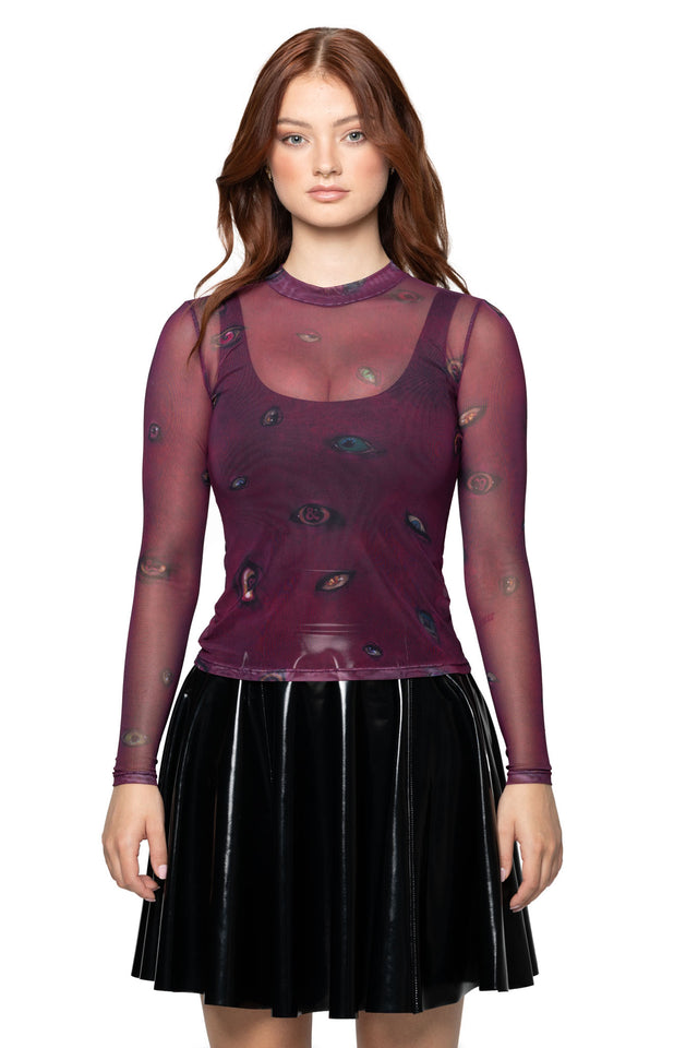 Eye Attire High Neck Long Sleeve Top