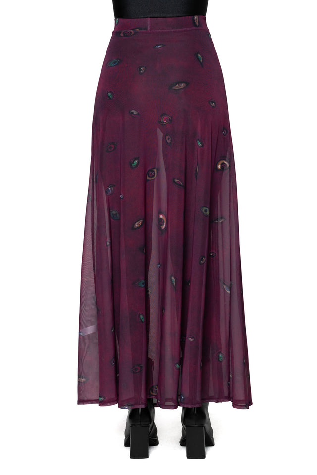 Eye Attire Sheer Single Split Skirt