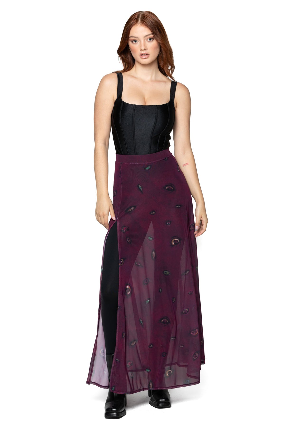 Eye Attire Sheer Single Split Skirt - Limited – BlackMilk Clothing
