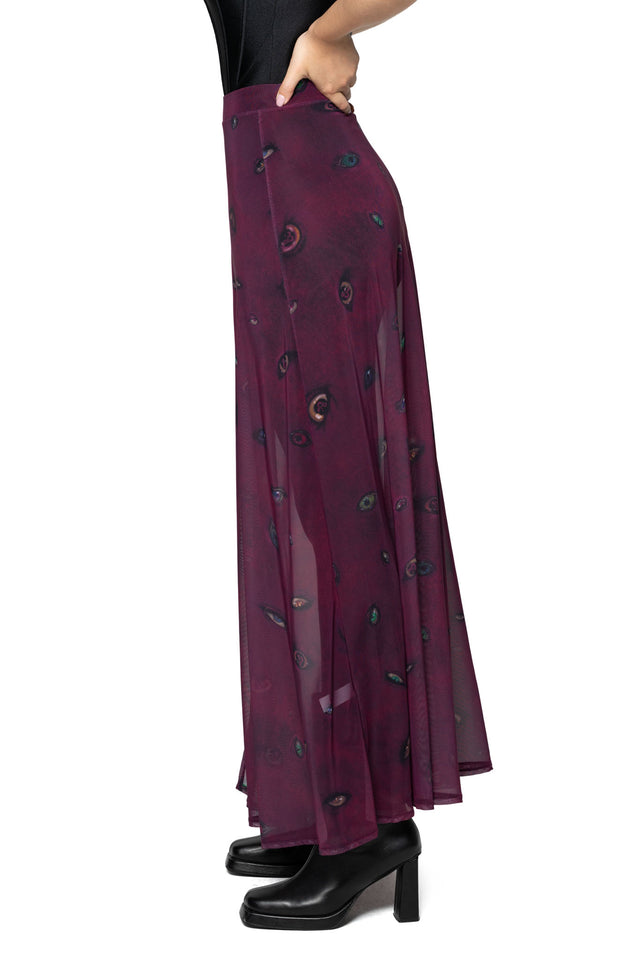 Eye Attire Sheer Single Split Skirt