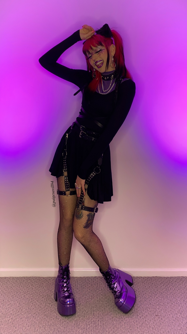 Black Long Sleeve Evil Cheerleader Dress