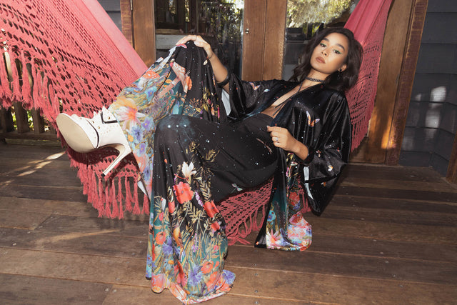 Shop the Fairytale Floral Velvet Robe And The Fairytale Floral Palazzo Pants 