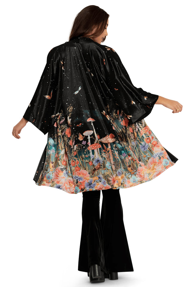 BlackMilk Clothing - Fairytale Floral Velvet Robe