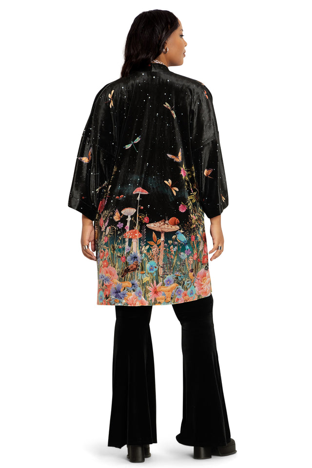 Fairytale Floral Velvet Robe back