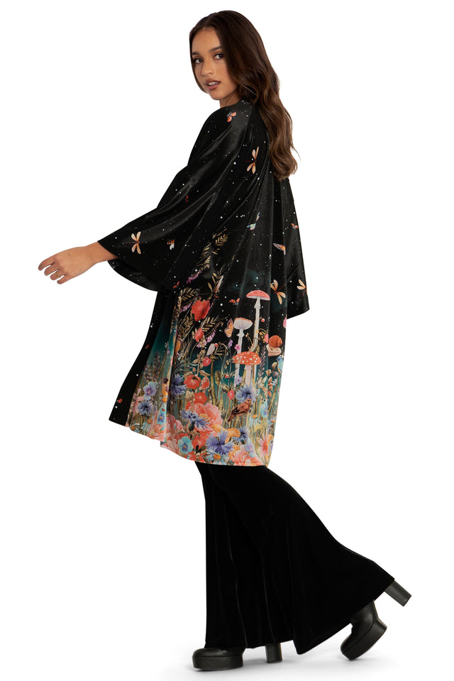 BlackMilk Clothing - Fairytale Floral Velvet Robe