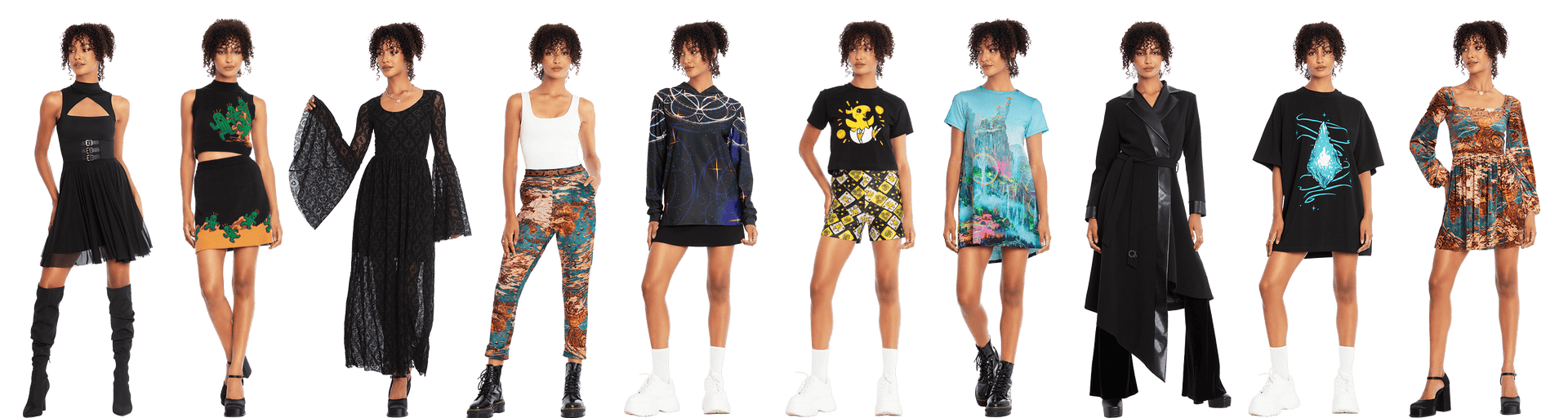 Final Fantasy XIV Online, Licensed Collaboration with BlackMilk Clothing - Iconic gaming-inspired fashion featuring Baby Chocobo, Cactuar, Three Great Continents, Mothercrystal, and more. Level up your wardrobe with must-have pieces for every fan, including dresses, jumpers, tops, and more.