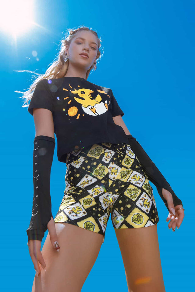 Chocobo High Waisted Pocket Shorts