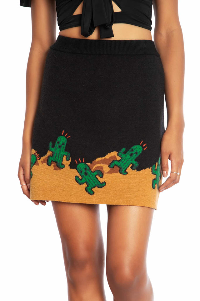 Cactuar Knit Mini Skirt