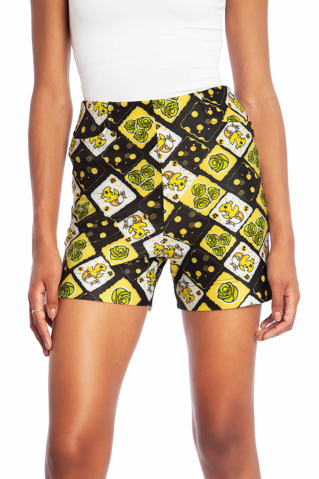 Chocobo High Waisted Pocket Shorts