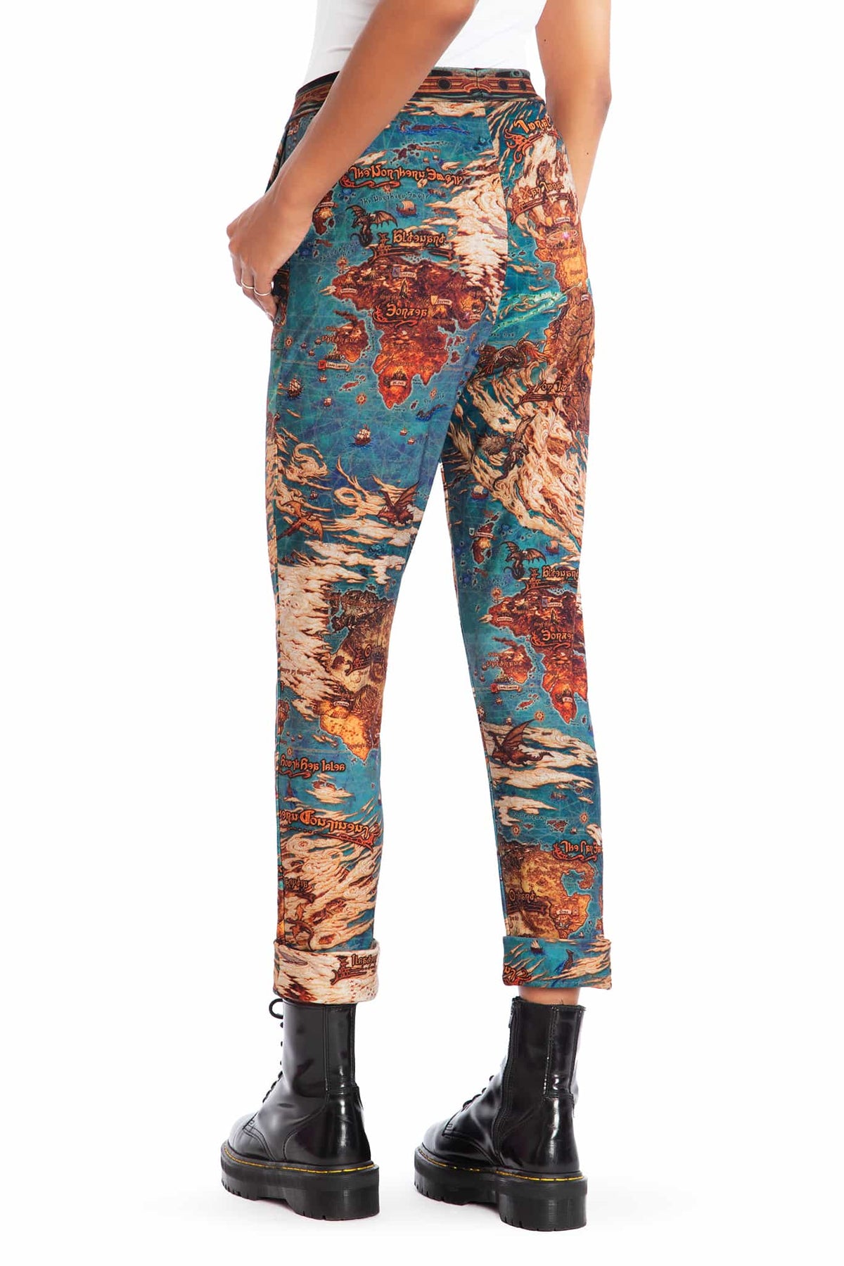 World Map Cuffed Pants - Limited – BlackMilk Clothing