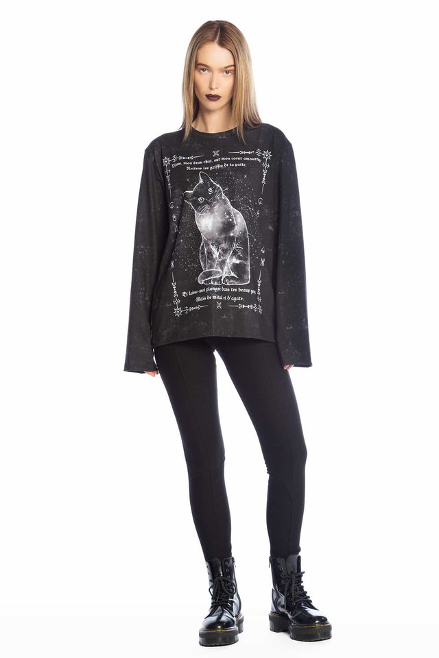 Fleurs of Evil Long Sleeve Oversized Boyfriend Tee