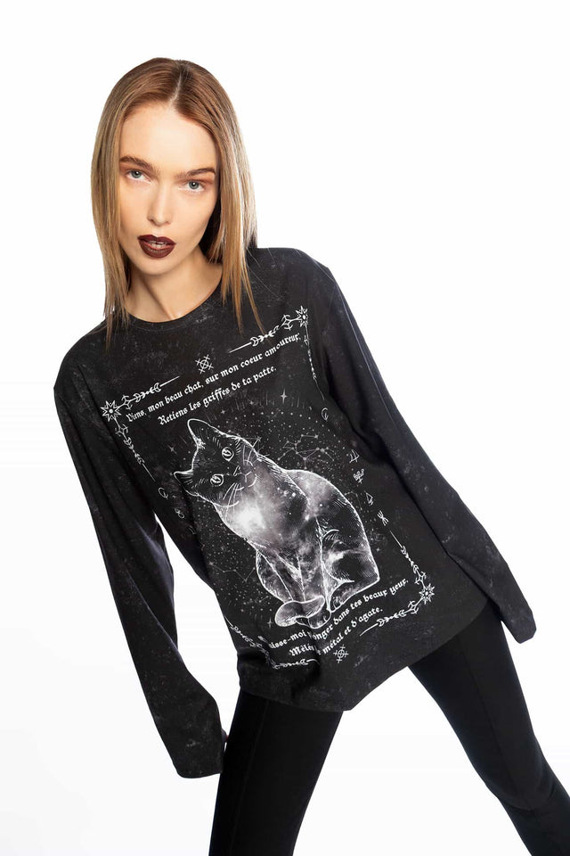 Fleurs of Evil Long Sleeve Oversized Boyfriend Tee