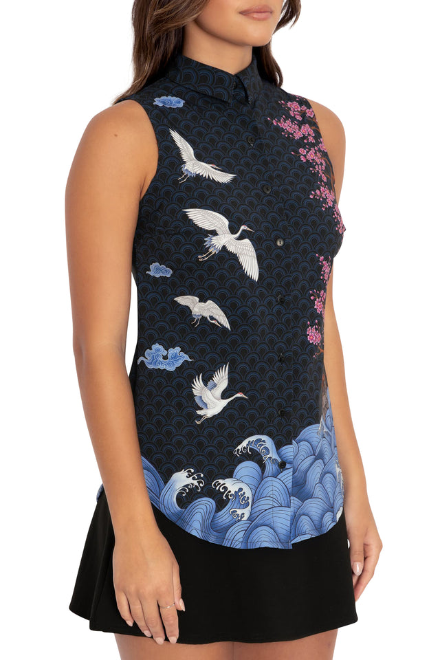 BlackMilk Clothing - Flight Of Tsuru Business Shirt