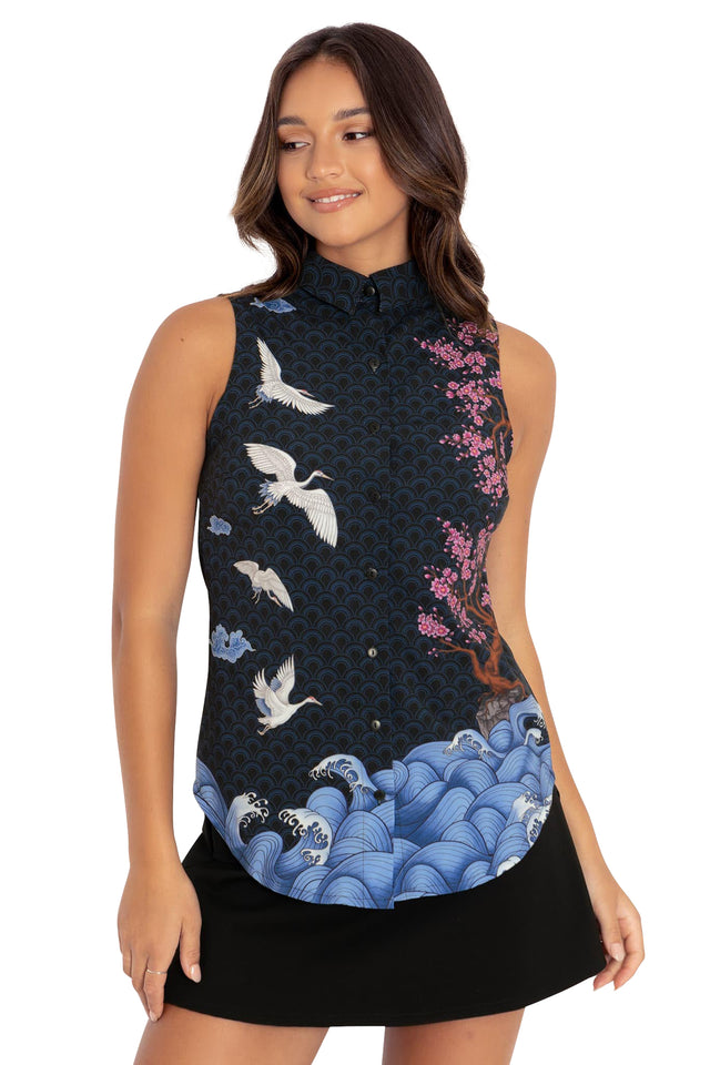 BlackMilk Clothing - Flight Of Tsuru Business Shirt